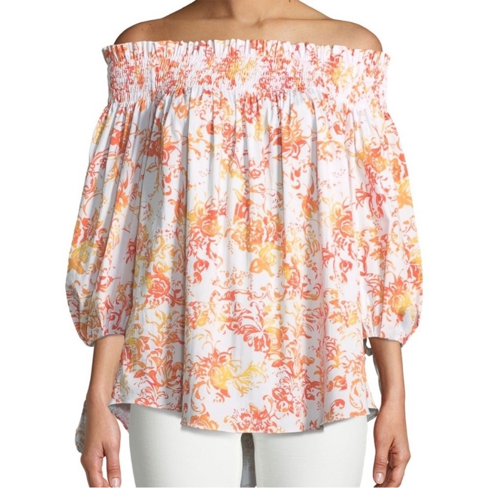 🧡Caroline Costas NWOT smocked off the shoulder size Small